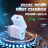 Ładowarka USB HOCO szybkie ładowanie QC PD ładowarka 20W QC4.0 QC3.0 USB typ C szybka ładowarka dla iPhone 11pro X Xs 8 Xiaomi telefon ue wtyczka 3